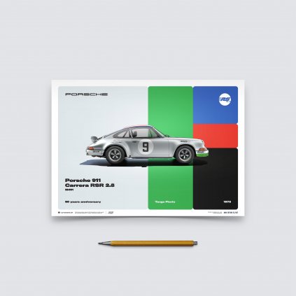 Posters | Porsche 911 Carrera RSR 2.8 - 50th Anniversary - Targa Florio - 1973, Mini Edition, 21 x 30 cm
