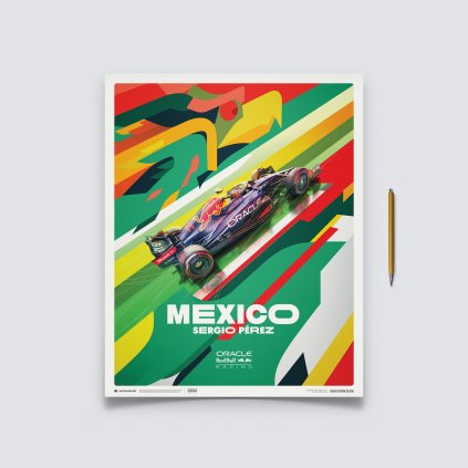 Posters | Oracle Red Bull Racing - Sergio Pérez - Mexican Grand Prix - 2022, Classic Edition, 40 x 50 cm