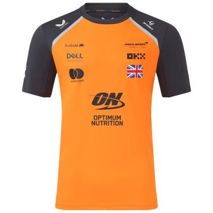 McLaren F1 2025 týmové tričko Lando Norris oranžové