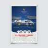 Posters | Porsche 962 C - 24h Le Mans - 100th Anniversary - 1986, Limited Edition of 200, 50 x 70 cm