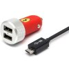Scuderia Ferrari  F1 2025 nabíječka do auta 2 USB Micro červená