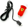 Scuderia Ferrari  F1 2025 nabíječka do auta 2 USB Micro červená