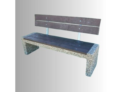 betonová lavička s opěradlem MOL – městský mobiliář