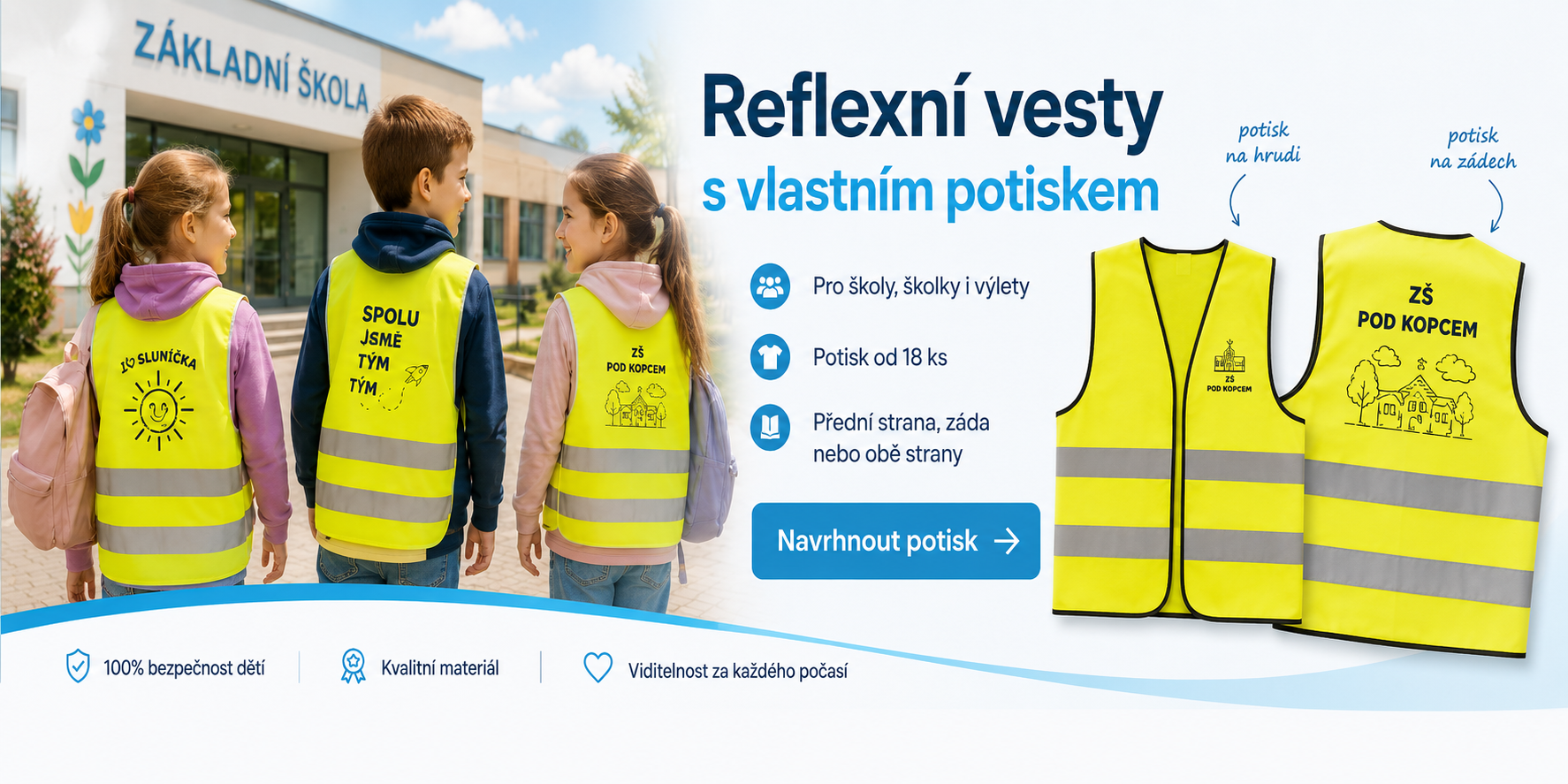 Reflexni vesty s potiskem