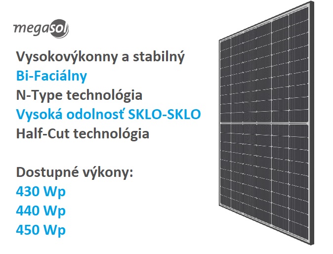 Vysokovýkonný Bi-faciálny solárny panel