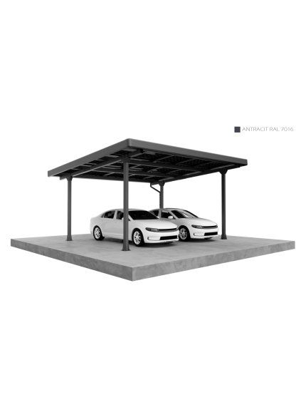 Solárny carport ALU - EDGE Rain BLACK