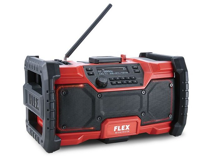 RD 10.8/18.0/230 Digitální AKU stavební rádio 10,8V / 18V  + Sleva 10% na produkty FLEX + 3 roky záruka