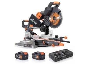 EVO R255SMS DB Li Aku pokosová pila 255mm, 36V + baterie 5,0Ah + nabíječka 01