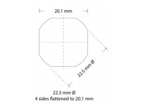 Děrovací nástroj Ø 22,5 zploštění na 20,1 mm
