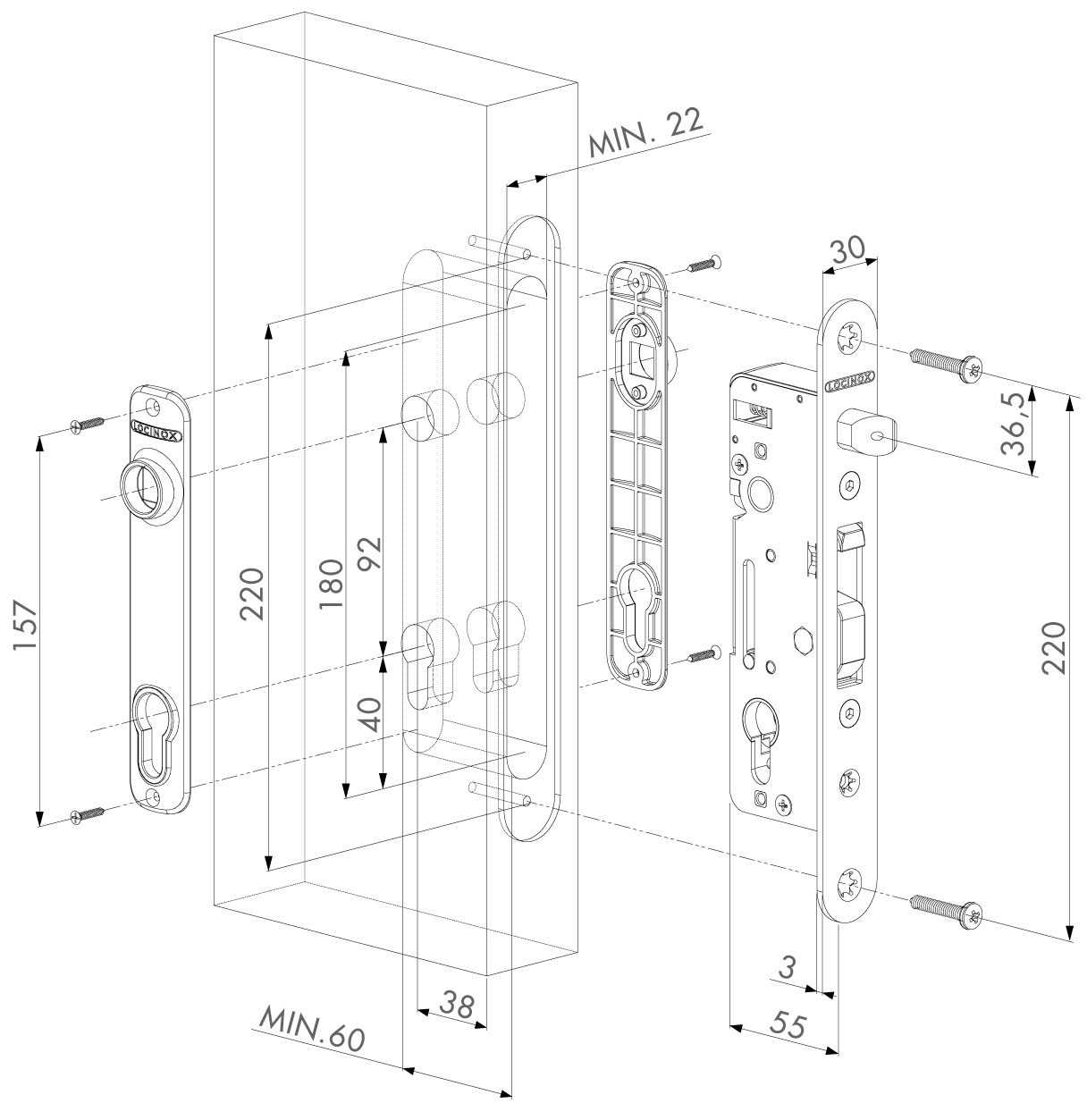 LOCINOX H-METAL - nákres