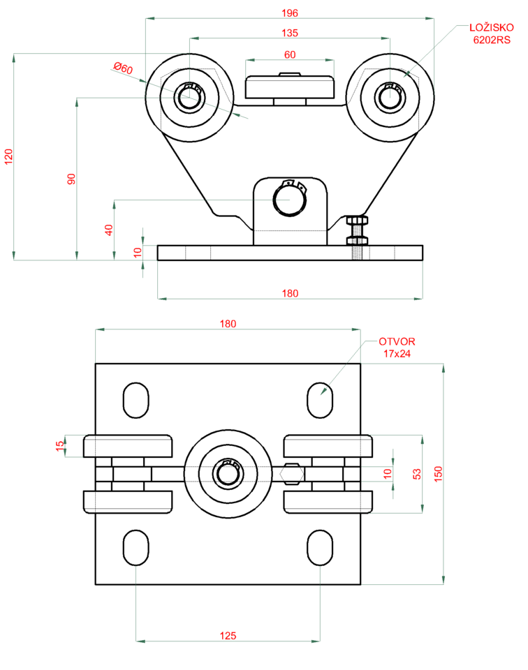 Nákres vozíku V-02-7