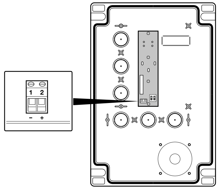 DPRO924: LIGHT 1 (−), 2 (+) na tlačidlovej doske veka