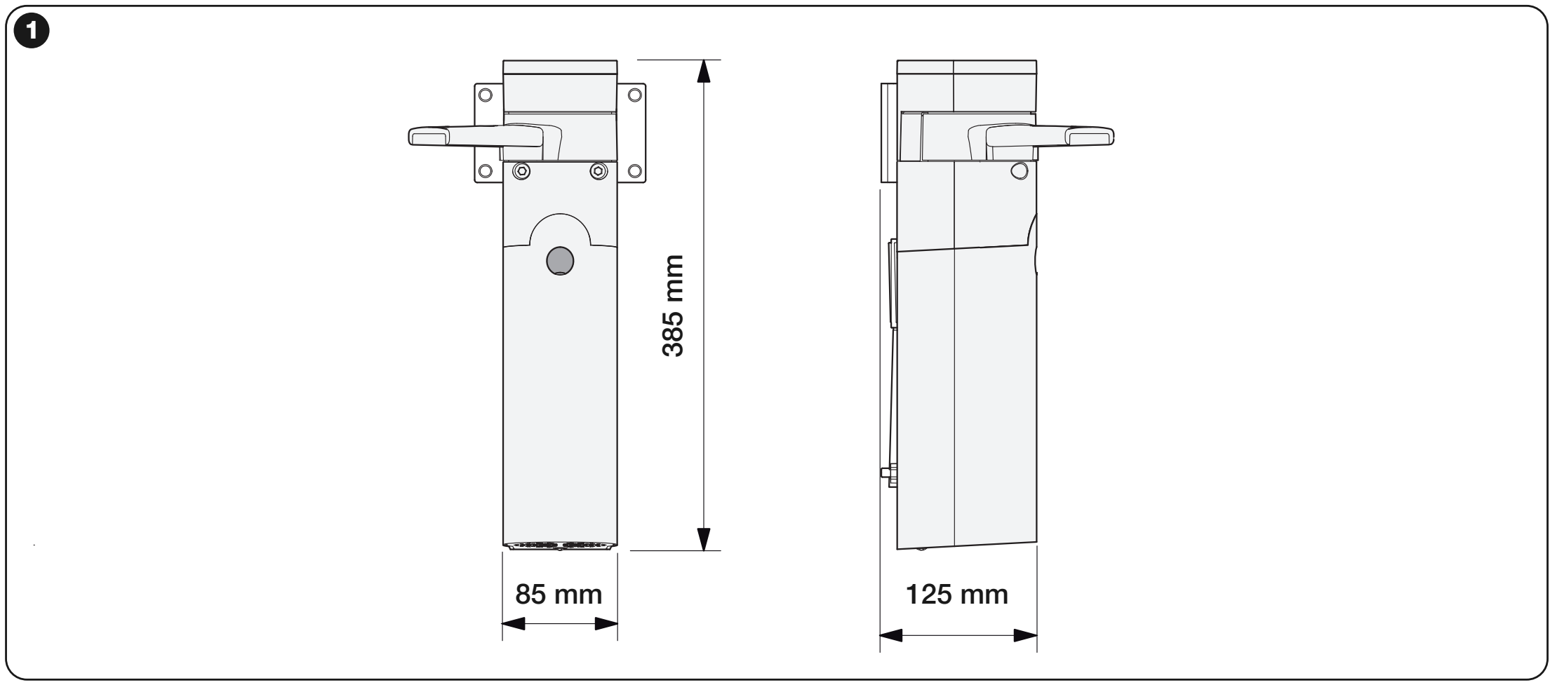 Rozmery motora NICE WALKY WL1024