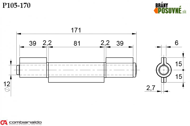 Rozmer pántu P105-170