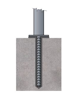 Ukotvení sloupku do zdiva na chemickou maltu Ukotvení sloupku do zdiva na chemickou maltu