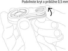 2. Podvihnite spodok krytu o približne 0,5mm