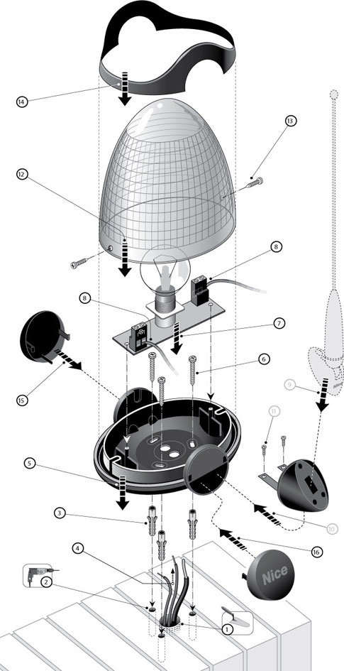 Postup montáže lampy NICE LUCYB