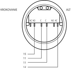 Zapojenie kľúčového spínača STOP a Krokovanie