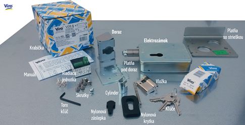 Obsah balenia elektrozámku VIRO V09
