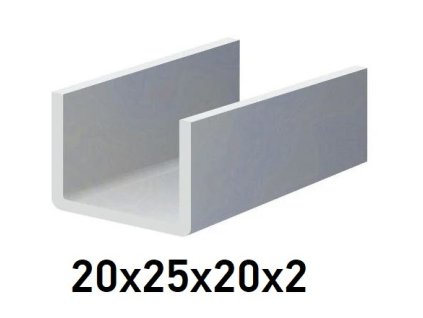 U profil 20x25x20x2mm, pozinkovaný
