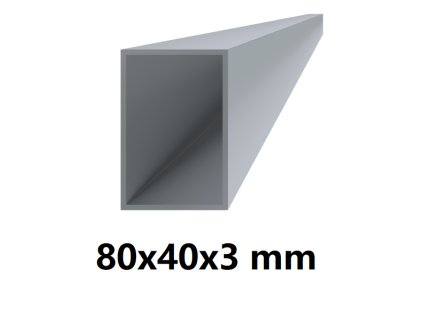 Obdélníkový hliníkový jekl 80x40x3 mm