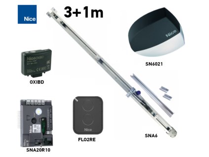 Sada pohonu pro garážová vrata do 9,3/10,5/11,8 m NICE Spinbus SN6021 s prodlouženou kolejnicí 3+1m