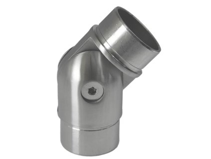 Nerezová nastavitelná spojka s kloubem (0°-90°) pro spojení dvou trubek ⌀42,4x2mm, AISI304, abrazivní