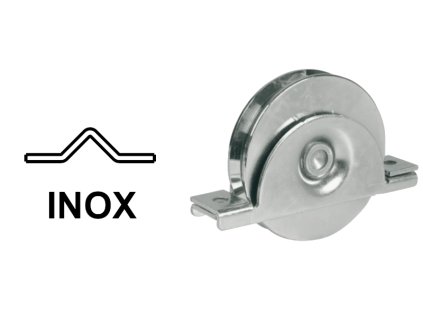 IBFM INOX zapuštěné kolo kolejnicových vrat z nerezové oceli ve tvaru V pro šroubování