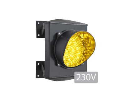 Jednokomorový semafor, oranžový, LED, 230V, hliníkové tělo, IP65