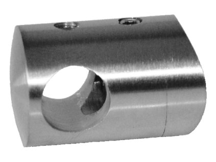 Průběžný držák trubky/tyče z nerezové oceli ⌀12 mm s uchycením na sloupek/zábradlí ⌀42,4 mm, AISI304, abrazivní