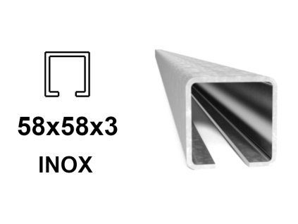 INOX C-profil 58x58x3 mm