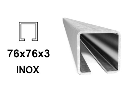 INOX C-profil 76x76x3 mm
