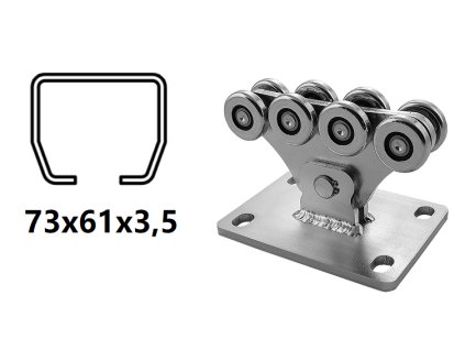 CAIS Vozík pro C-profil 73x61x3,5mm, 8 rolí SPEED S