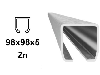 C-profil 98x98x5 mm, Zn - žárově pozinkovaný