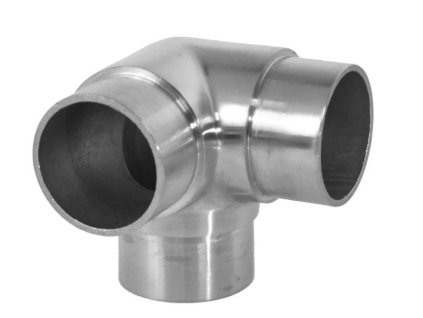 Spojka z nerezové oceli, přechodová, 90° pro spojení tří trubek ⌀42,4x2mm, AISI304, abrazivní
