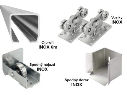 Sada pro výrobu samonosné nerezové posuvné brány do 4,5m, INOX 98x98x5