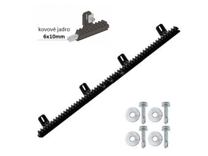 Zubatý hřeben z nylonu 26x19mm, s kovovým jádrem 6x10mm, M4