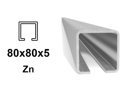 C-profil 80x80x5 mm, Zn - žárově pozinkovaný