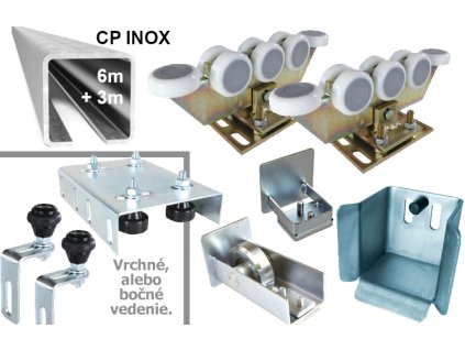 Sada pro samonosnou posuvnou bránu do 6,5 m, INOX/ZN 76x76x3