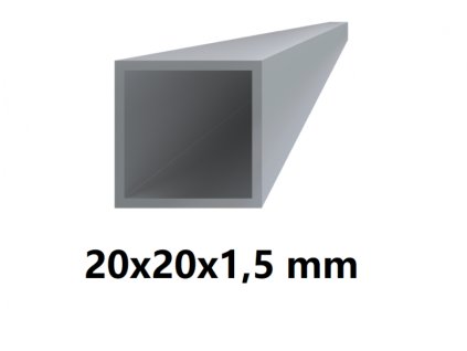 Hliníkový čtvercový jokl 20x20x1,5 mm