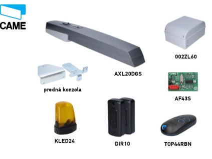 Sada CAME Axo AXL20DGS pro jednokřídlová brána do 2,2m/200kg s příslušenstvím, 801MP-0020
