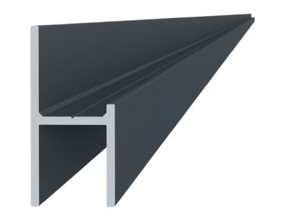 Hliníkový upevňovací profil pro lamely, tvar UT, šířka 20,5 mm, antracit RAL7016 s texturou