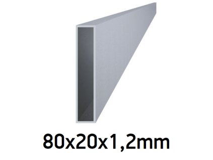Obdélníkový hliníkový jokl 80x20x1,2 mm