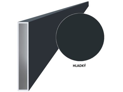Obdélníkový hliníkový žok 100x20x1,5 mm, antracit RAL7016, hladký povrch