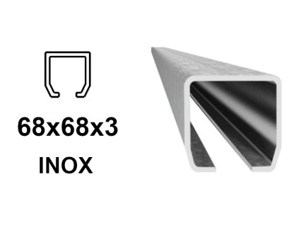 INOX C-profil 68x68x3 mm