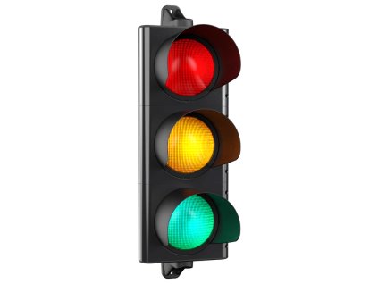 Tříkomorový semafor, červená / oranžová / zelená, LED, 230V, polykarbonát, IP66