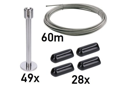Sada pro vytvoření zelené stěny 3000x3000mm, 4mm drát, nerezová ocel