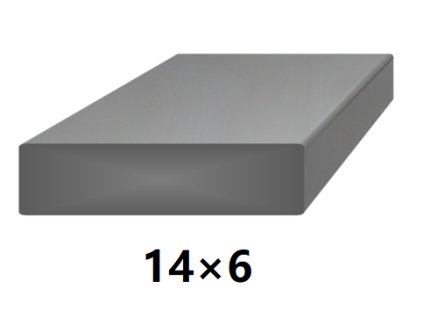 Plochá plná ocelová tyč 14x6 mm (páskovaná), bez povrchové úpravy