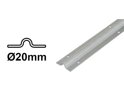 Kolejnice Ø20mm pro kolejnicová vrata pro šroubování Zn, tvar U