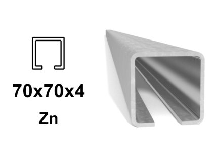 C-profil 70x70x4 mm, Zn - žárově pozinkovaný